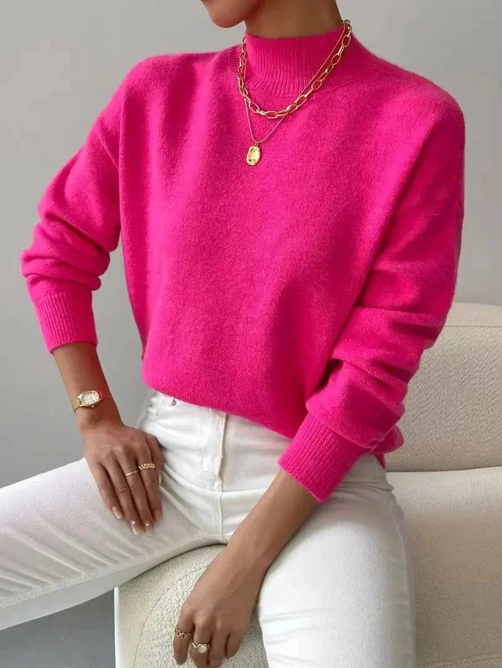 Women's Ribbed Knit Sweater – Roll Neck