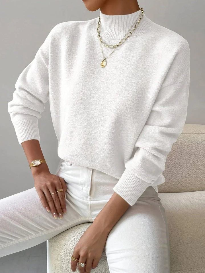 Women's Ribbed Knit Sweater – Roll Neck