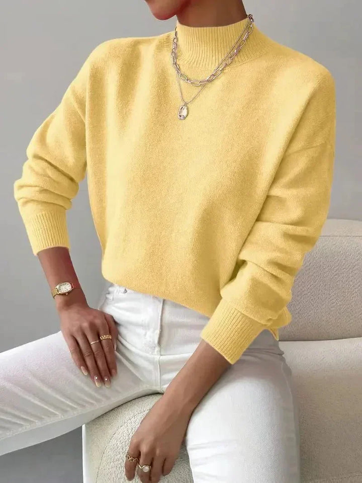 Women's Ribbed Knit Sweater – Roll Neck