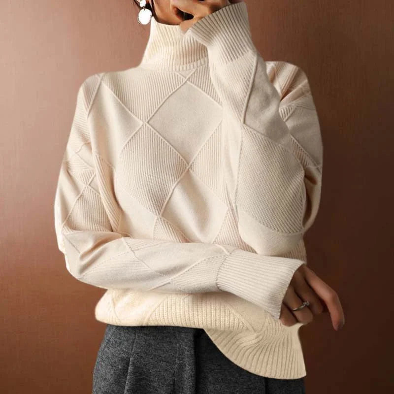 Women's Ribbed Knit Turtleneck Sweater