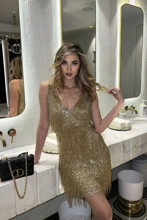 Women's Mini Dress – Sequin Christmas Party