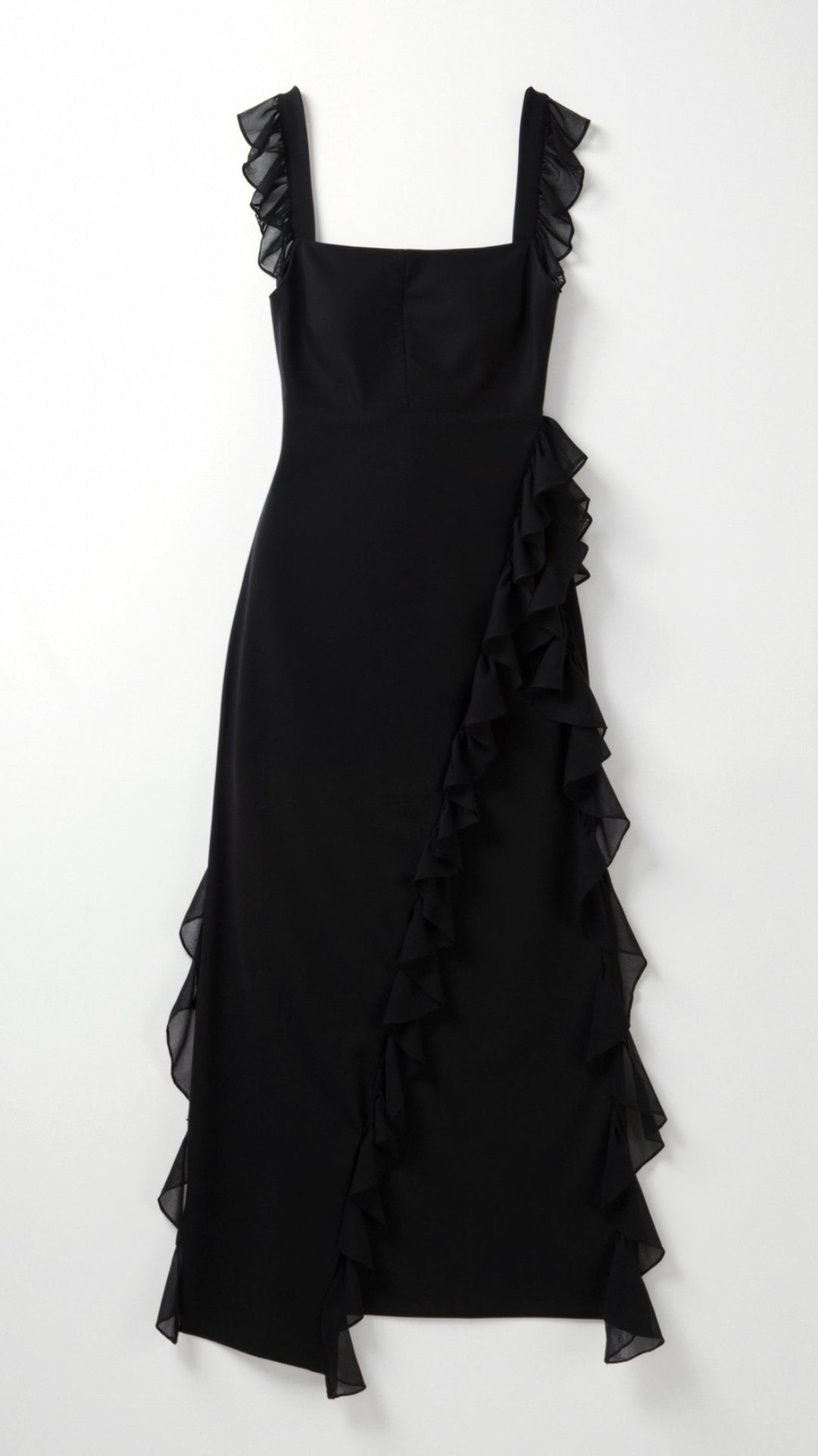 Women's Maxi Dress – Ruffle Party Front Slit