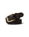 Women's Braxton Braided Leather Belt in Dark Brown | Invictora.com