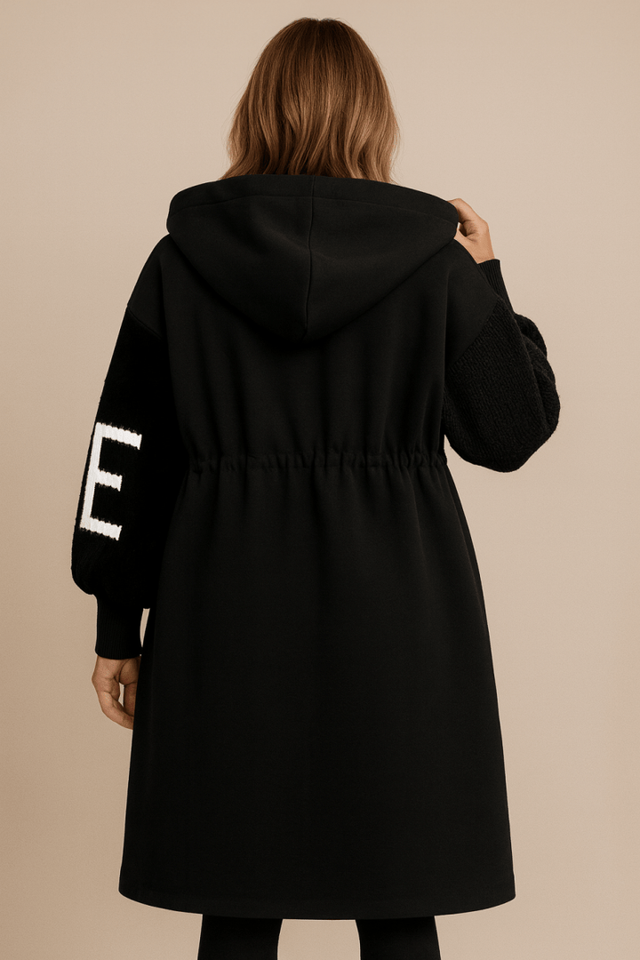 Women's Coat – Oversized Longline Hooded Wool-Look