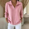 Women's Knit Cardigan – Zip-Up Collar
