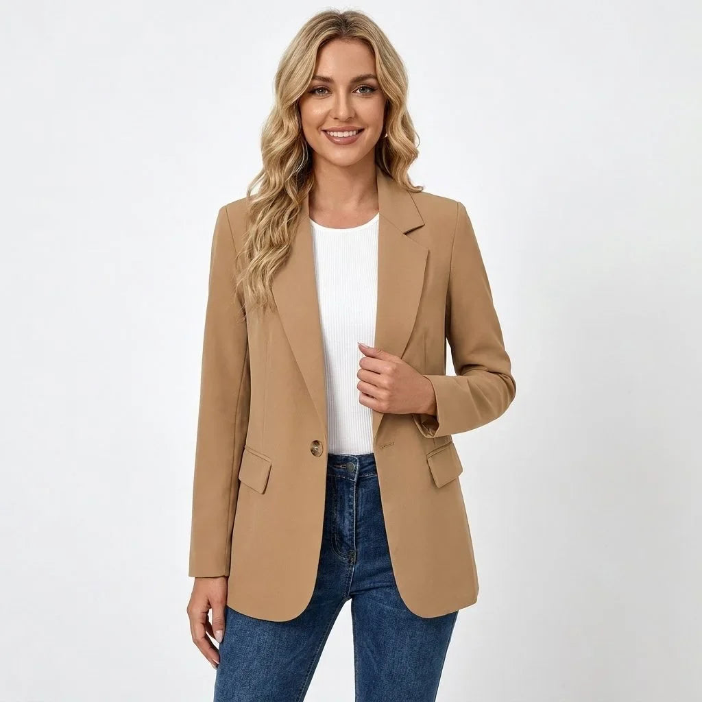 Women's Single-Breasted Tailored Blazer – Notch Lapel
