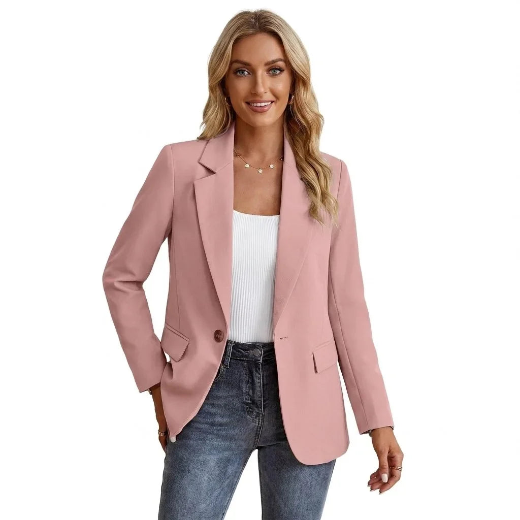 Women's Single-Breasted Tailored Blazer – Notch Lapel