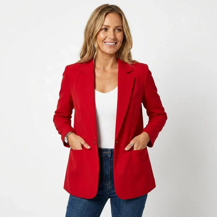 Women's Single-Breasted Tailored Blazer – Notch Lapel