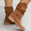 Women's Slouchy Block Heel Mid-Calf Boots