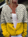 Women's Polka Dot Knit Button-Front Cardigan – Colourblock Wooden