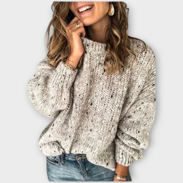 Women's Knit Crew Neck Jumper – Dropped Shoulder
