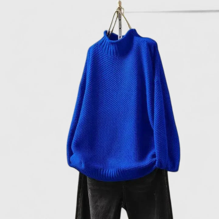 Women's Knit Roll Neck Jumper – Textured Body