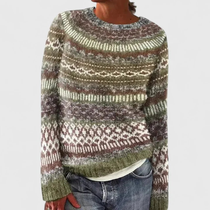 Women's Fair Isle Knit Crew Neck Jumper – Pattern