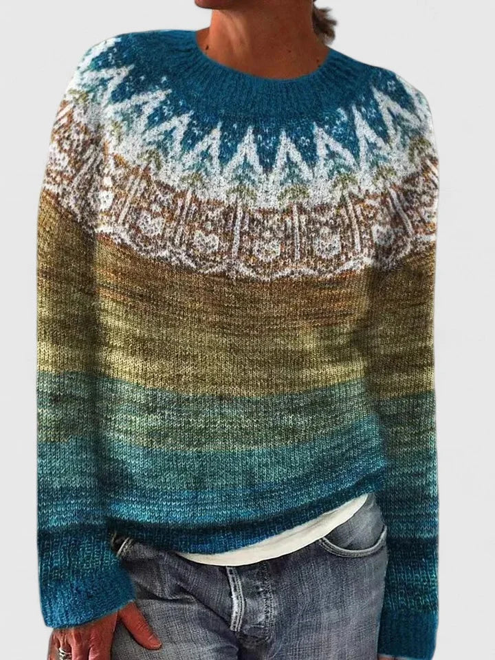 Women's Fair Isle Knit Crew Neck Jumper – Pattern