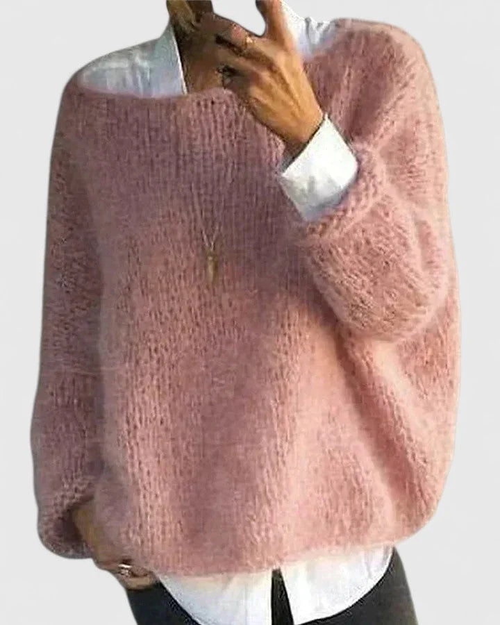 Women's Knit Crew Neck Jumper – Loose Fuzzy