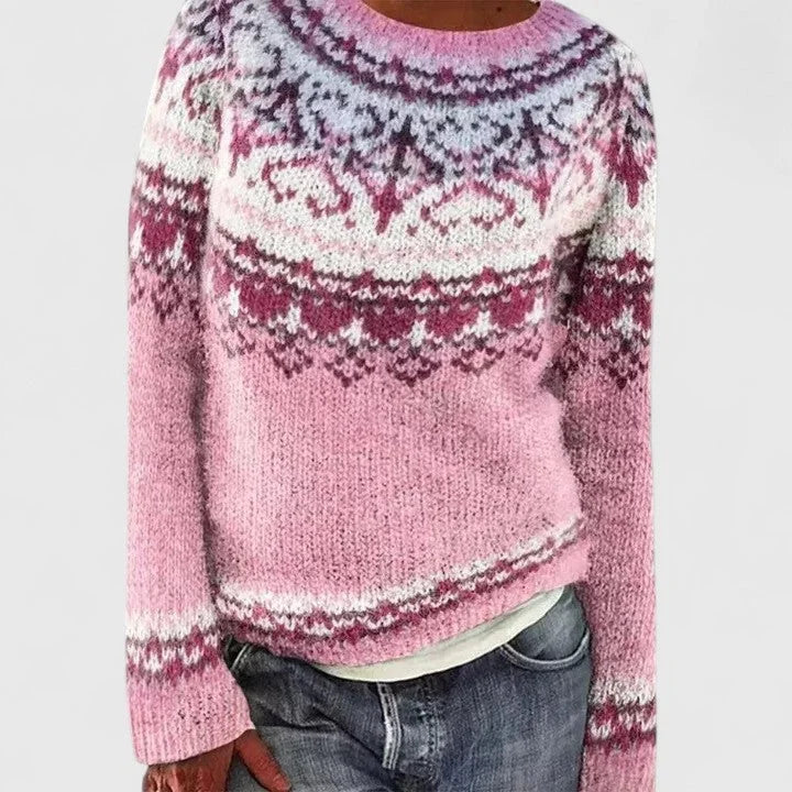 Women's Fair Isle Knit Crew Neck Jumper – Pattern