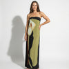 Women's Strapless Maxi Dress – Sculpted Fit in Green | Invictora.com