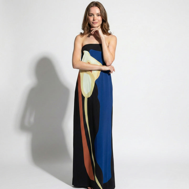 Women's Strapless Maxi Dress – Sculpted Fit in Green | Invictora.com
