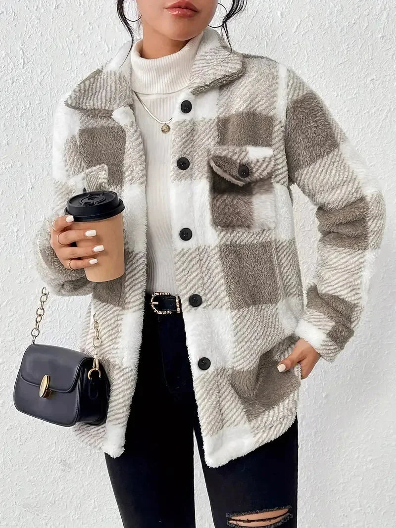 Women's Plaid Fleece Jacket