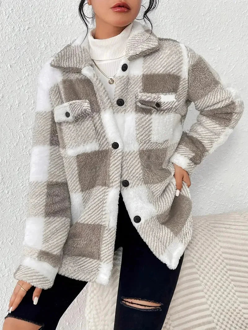 Women's Plaid Fleece Jacket