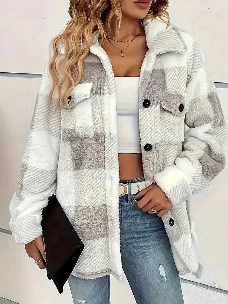 Women's Plaid Fleece Jacket