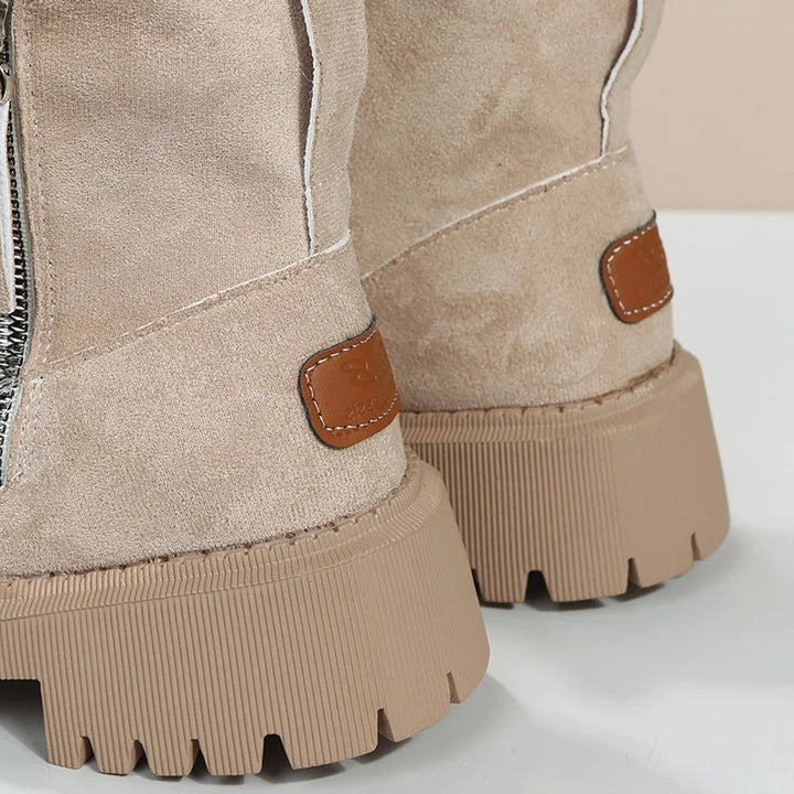 Women's Suede Slip-On Ankle Boots – Fleece Lining