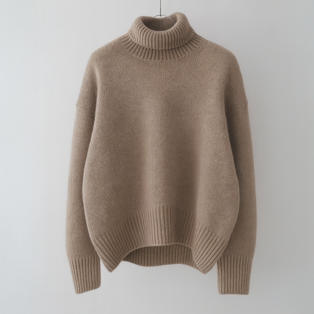 Women's Jessie Turtleneck Sweater in Beige | Invictora.com