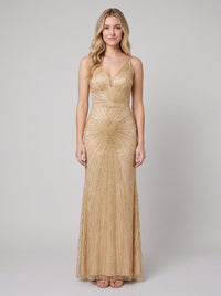 Women's Evening Gown – Beaded Fit- -Flare Christmas Party