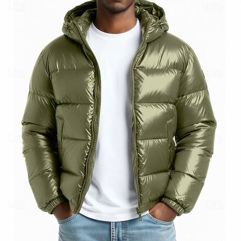 Relaxed Hooded Quilted Jacket with Full-Length Zip