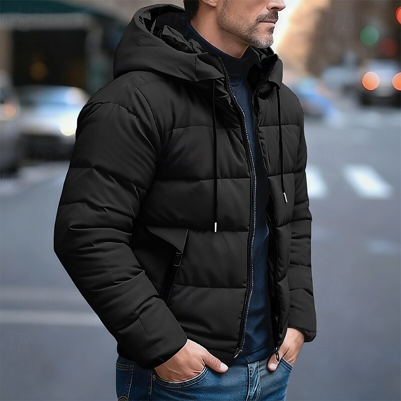 Drawstring-Hood Quilted Puffer Jacket in a Regular Fit