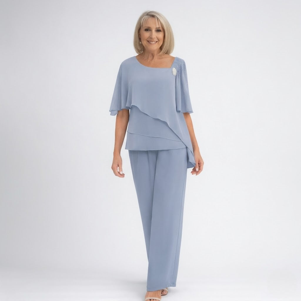 Women's Elegant Two-Piece Suit – Formal Style in Navy | Invictora.com