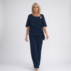 Women's Elegant Two-Piece Suit – Formal Style in Navy | Invictora.com
