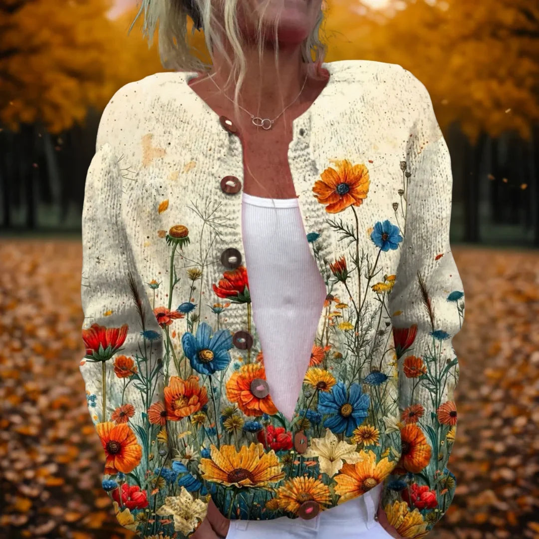 Women's Vintage Flower Cardigan