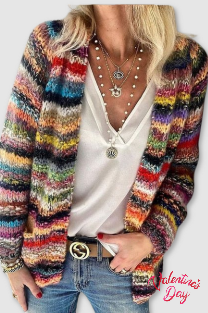 Women's Relaxed Striped Layering Cardigan