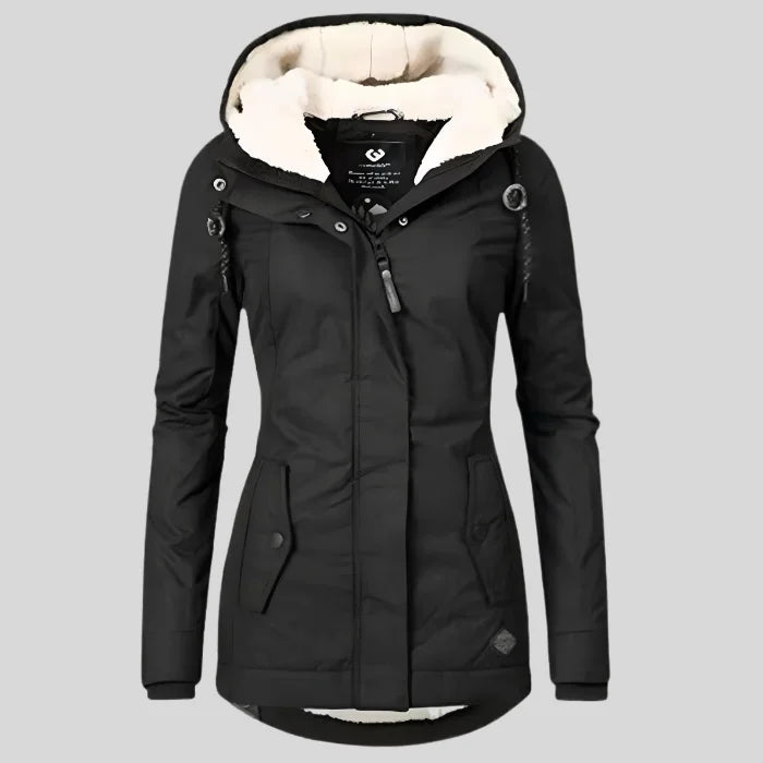 Women's Warm Hooded Winter Jacket – Sherpa Lining