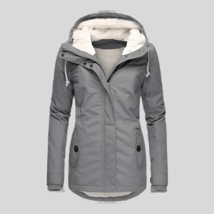 Women's Warm Hooded Winter Jacket – Sherpa Lining