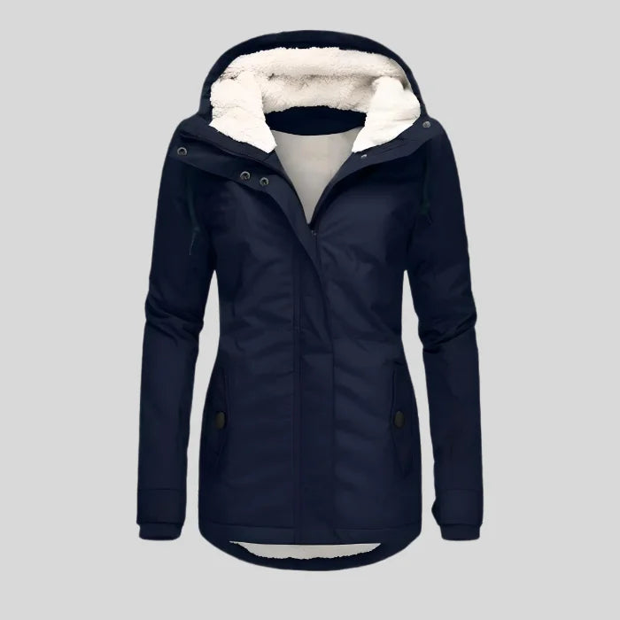 Women's Warm Hooded Winter Jacket – Sherpa Lining