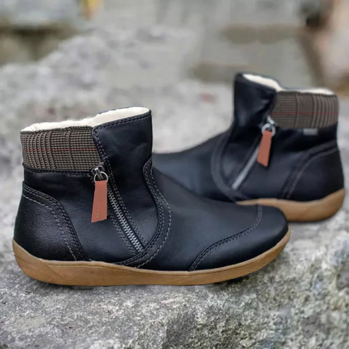 Women's Boots Ankle Leather Zipper