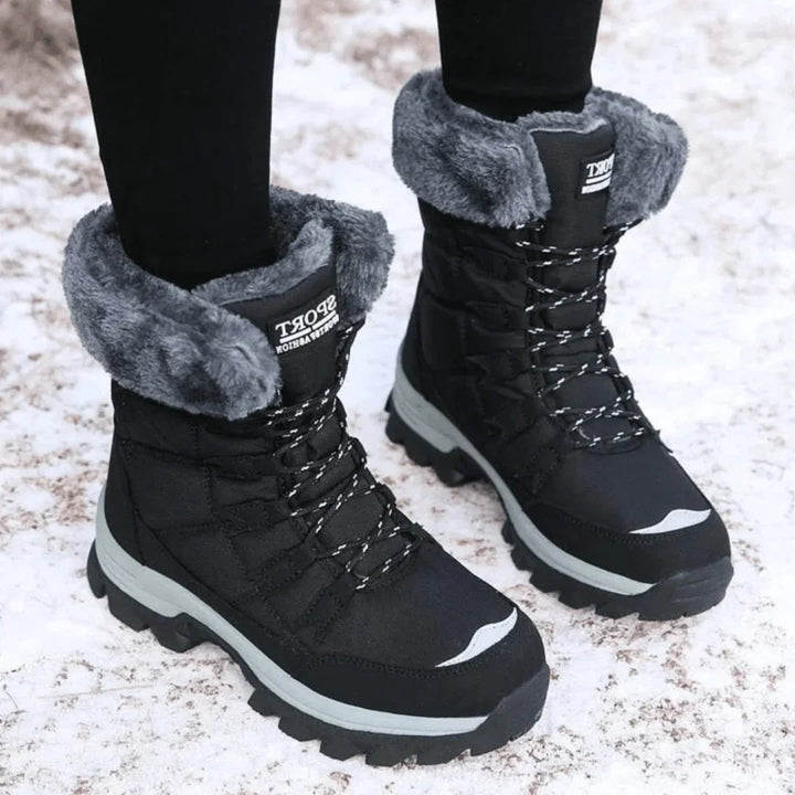 Women's Winter Boots – Faux Fur Lining And Lace-Up