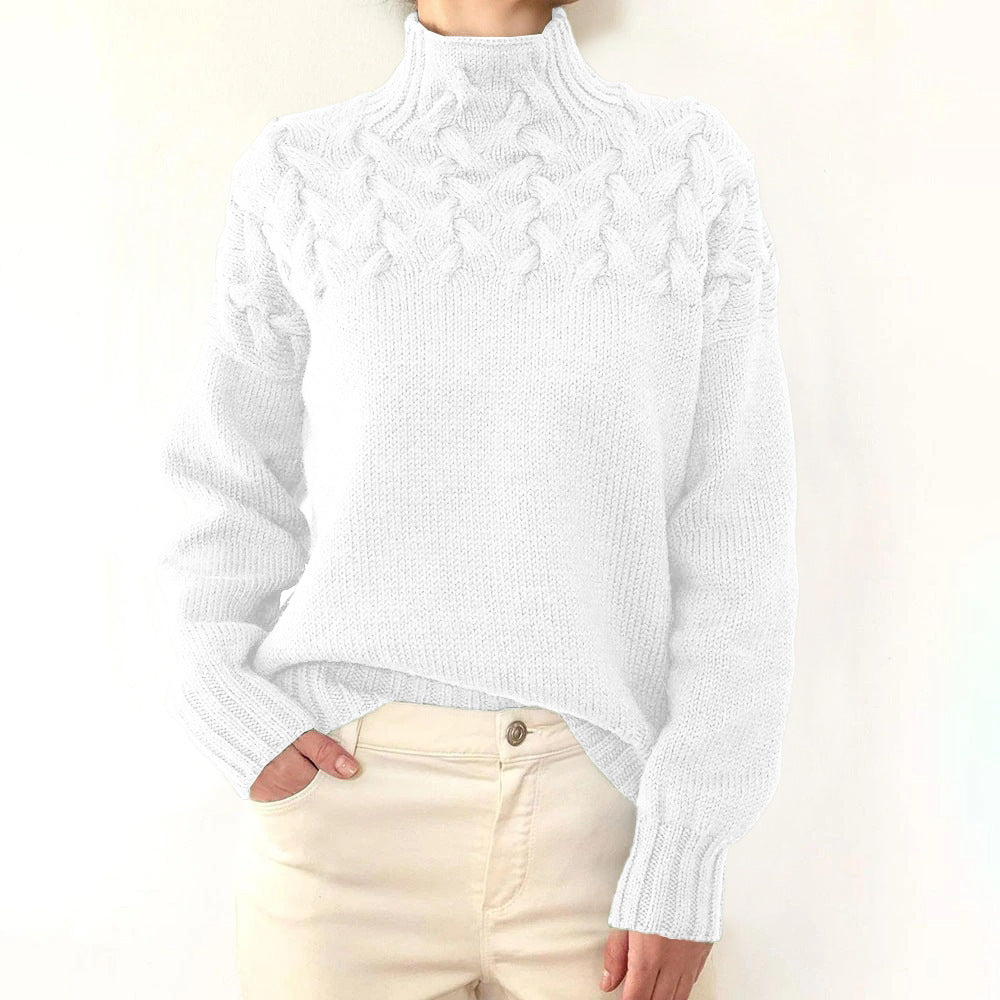 Women's Jumper – Cable-Knit Roll-Neck Relaxed