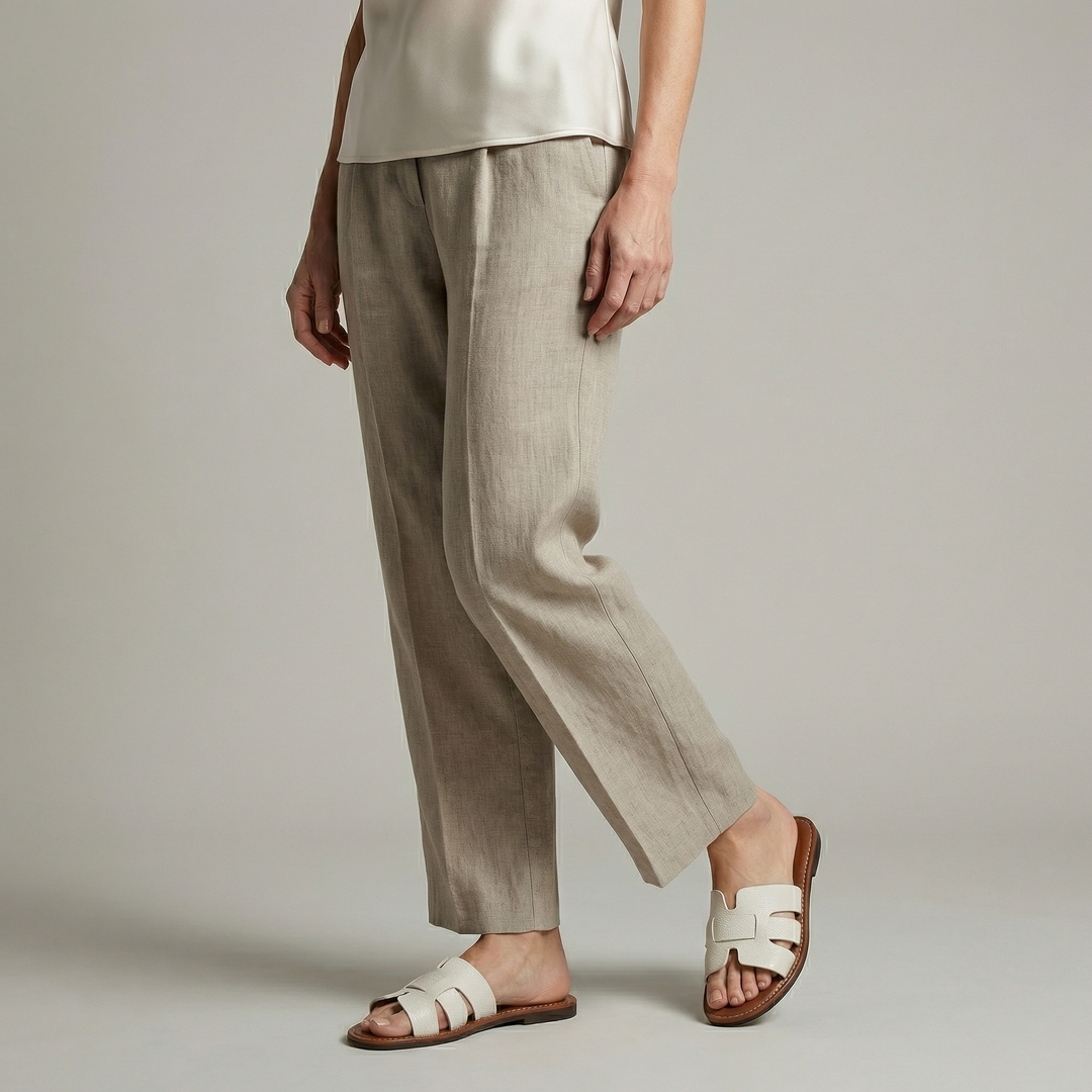 Women's Flat Slide Sandals - Leather Look Elegance product image | Invictora.com