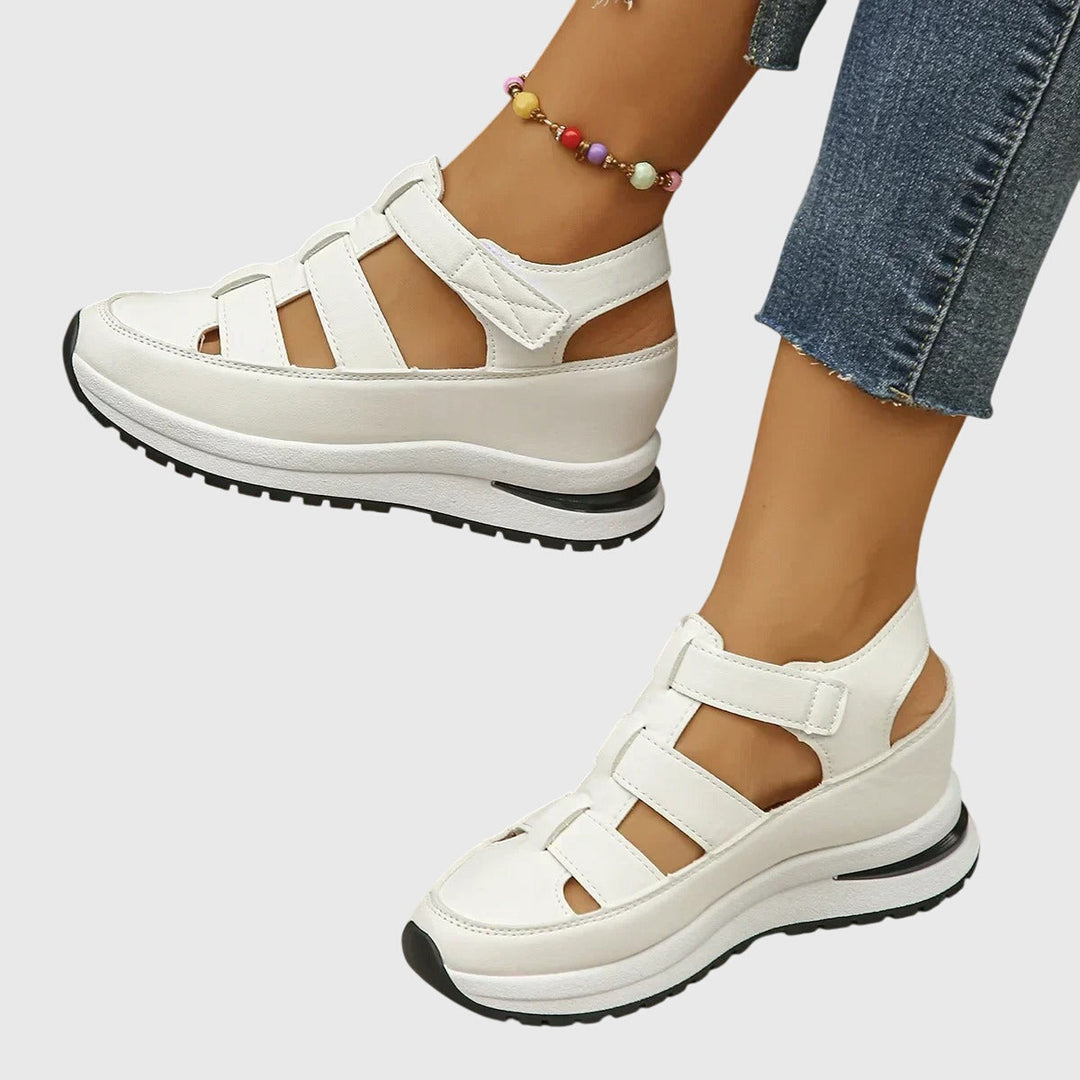Women's Adjustable Comfort Strap Sandals in White | Invictora.com