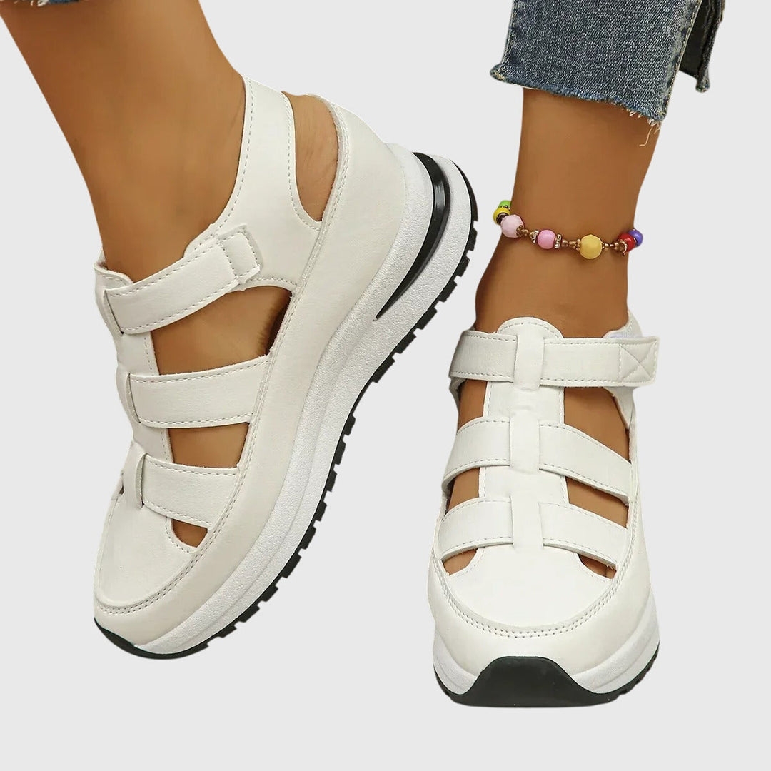 Women's Adjustable Comfort Strap Sandals in White | Invictora.com
