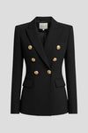 Women's Double-Breasted Blazer – Gold-Tone Button Details