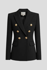Women's Double-Breasted Blazer – Gold-Tone Button Details