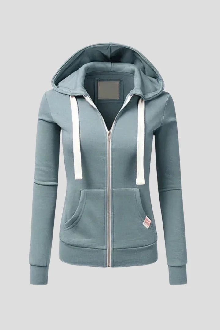 Women's Hoodie – Front Zipper And Kangaroo Pockets