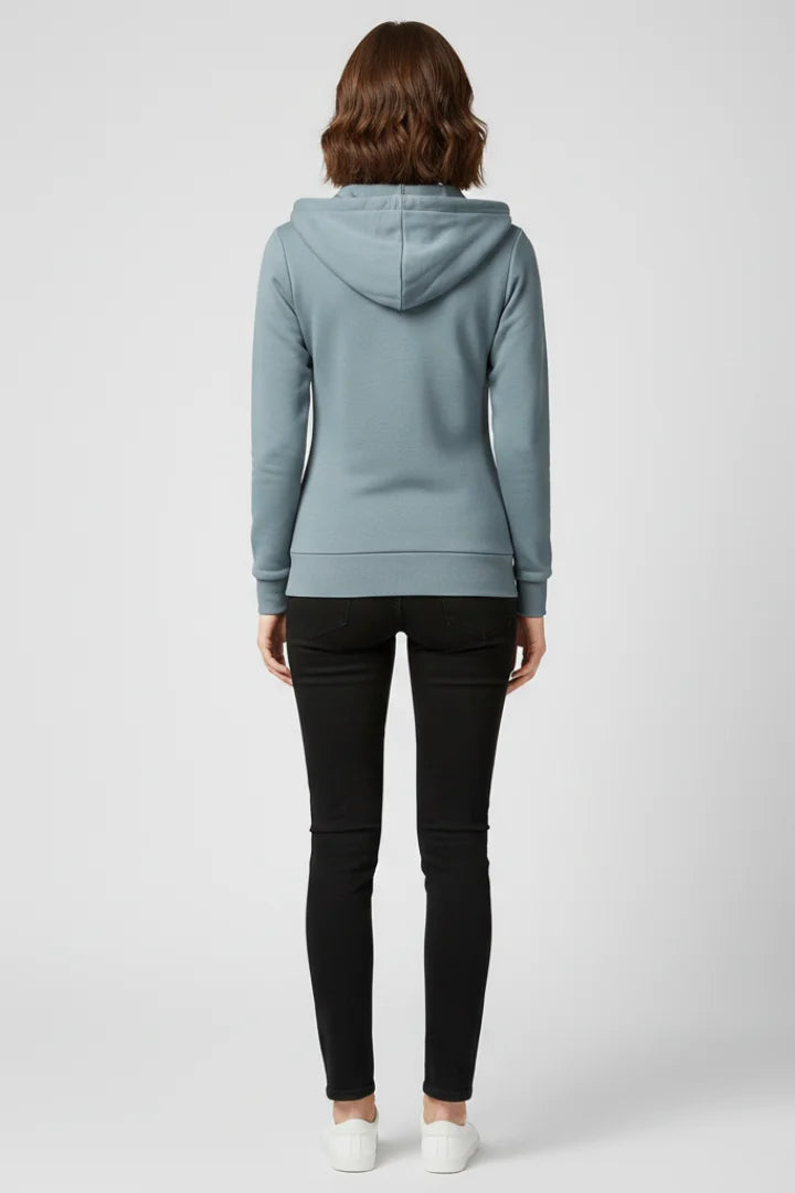 Women's Hoodie – Front Zipper And Kangaroo Pockets