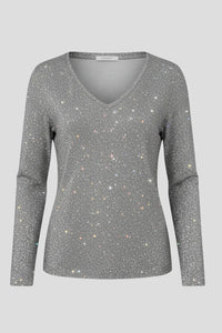 Women's Sequin V-Neck Long Sleeve Jumper