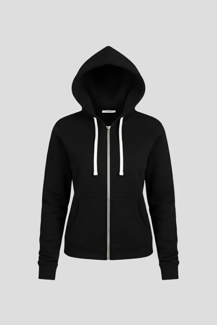Women's Zip Hoodie – Drawstring Hood And Front Pockets