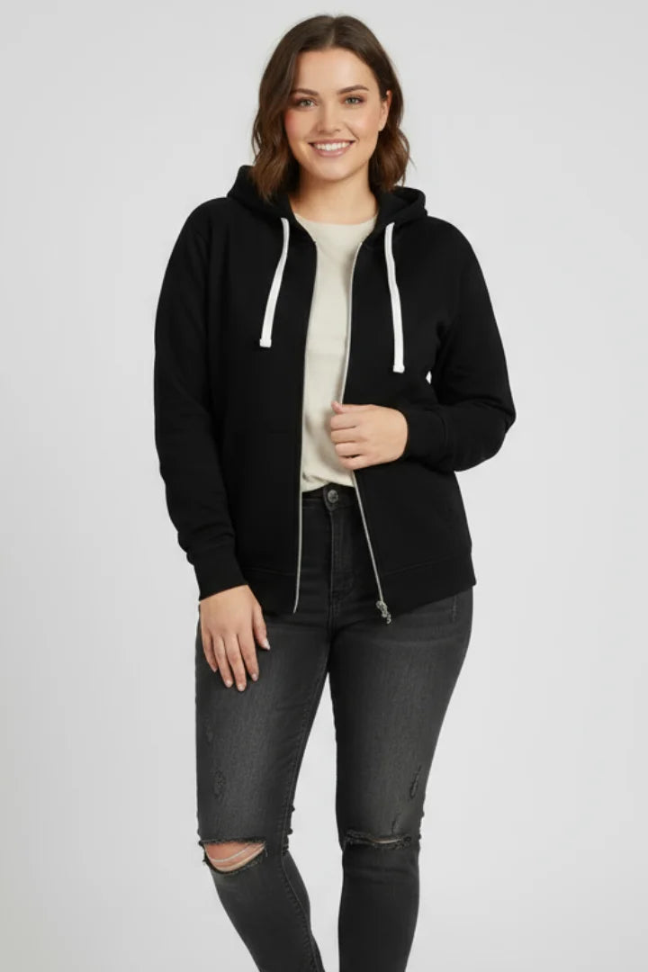 Women's Zip Hoodie – Drawstring Hood And Front Pockets